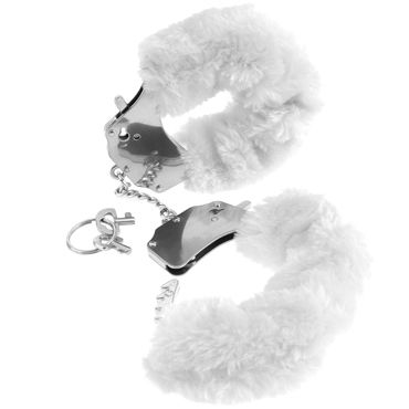 Pipedream Furry Cuffs, белые - Наручники с мехом - купить в секс шопе Pipedream Furry Cuffs, белые - Наручники с мехом - купить в секс шопе