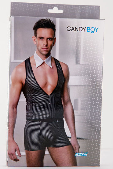 Candy Boy Костюм джентльмена - Жилетка, трусы и воротник - купить в секс шопе Candy Boy Костюм джентльмена - Жилетка, трусы и воротник - купить в секс шопе