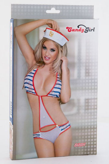 Candy Girl Костюм Морячки - Боди и головной убор - купить в секс шопе Candy Girl Костюм Морячки - Боди и головной убор - купить в секс шопе