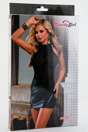 Candy Girl Мини-платье - С wet look эффектом - купить в секс шопе Candy Girl Мини-платье - С wet look эффектом - купить в секс шопе