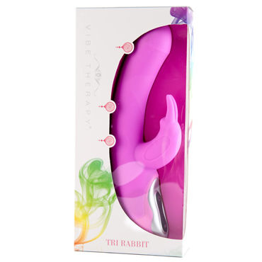 Vibe Therapy Tri Rabbit, розовый, Вибратор с клиторальным отростком Vibe Therapy Tri Rabbit, розовый, Вибратор с клиторальным отростком