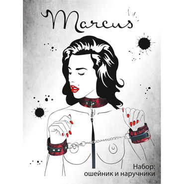ToyFa Marcus Кружевной Набор, красный - Ошейник и наручники - купить в секс шопе ToyFa Marcus Кружевной Набор, красный - Ошейник и наручники - купить в секс шопе