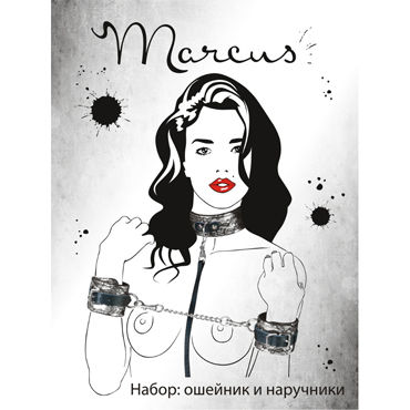 ToyFa Marcus Кружевной Набор, серебристый - Ошейник и наручники - купить в секс шопе ToyFa Marcus Кружевной Набор, серебристый - Ошейник и наручники - купить в секс шопе