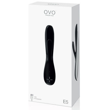 Ovo E5 Вибратор с клиторальным отростком, черный, С перезаряжаемым аккумулятором и другие товары Ovo с фото Ovo E5 Вибратор с клиторальным отростком, черный, С перезаряжаемым аккумулятором и другие товары Ovo с фото