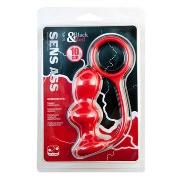 ToyFa Black&Red Sens Ass 10 см, красная, Рельефная анальная втулка с эрекционным кольцом ToyFa Black&Red Sens Ass 10 см, красная, Рельефная анальная втулка с эрекционным кольцом