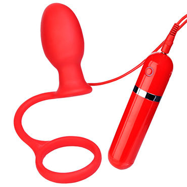 ToyFa Black&Red Sens Ass 8 см, красная, Анальная вибровтулка с эрекционным кольцом и пультом управления ToyFa Black&Red Sens Ass 8 см, красная, Анальная вибровтулка с эрекционным кольцом и пультом управления
