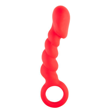 ToyFa Black&Red Sens Ass Анальная втулка, красная, Рельефная ToyFa Black&Red Sens Ass Анальная втулка, красная, Рельефная