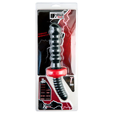 ToyFa Black&Red Рельефный анальный вибратор 18 см, черный - фото, отзывы ToyFa Black&Red Рельефный анальный вибратор 18 см, черный - фото, отзывы