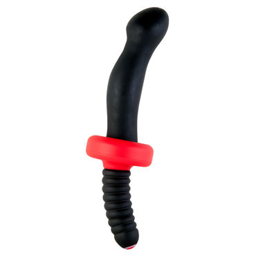 ToyFa Black&Red Анальный вибратор 16.5 см, черный, С удобной рукояткой ToyFa Black&Red Анальный вибратор 16.5 см, черный, С удобной рукояткой