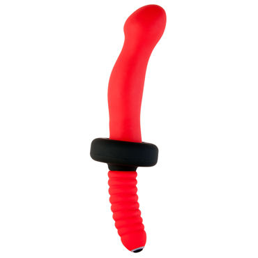 ToyFa Black&Red Анальный вибратор 16.5 см, красный, С удобной рукояткой ToyFa Black&Red Анальный вибратор 16.5 см, красный, С удобной рукояткой
