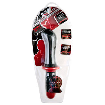 ToyFa Black&Red Анальный вибратор 15 см, черный - С двумя моторчиками - купить в секс шопе ToyFa Black&Red Анальный вибратор 15 см, черный - С двумя моторчиками - купить в секс шопе