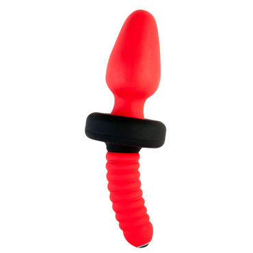 ToyFa Black&Red Анальная вибровтулка, красная, С удобной рукояткой ToyFa Black&Red Анальная вибровтулка, красная, С удобной рукояткой