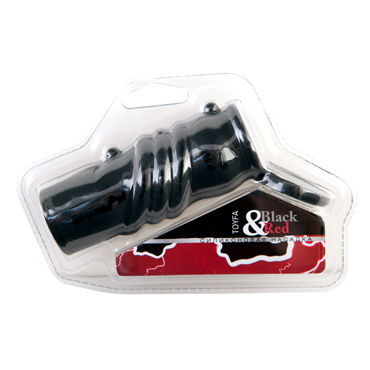 ToyFa Black&Red Насадка на пенис, черная, С клиторальным стимулятором ToyFa Black&Red Насадка на пенис, черная, С клиторальным стимулятором