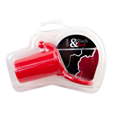 ToyFa Black&Red Насадка на пенис, красная, С клиторальным стимулятором и кольцом для мошонки ToyFa Black&Red Насадка на пенис, красная, С клиторальным стимулятором и кольцом для мошонки