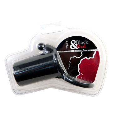 ToyFa Black&Red Насадка на пенис, черная, С клиторальным стимулятором и кольцом для мошонки ToyFa Black&Red Насадка на пенис, черная, С клиторальным стимулятором и кольцом для мошонки