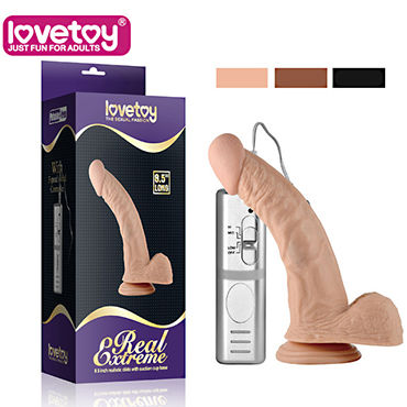 LoveToy Real Extreme 17,5 см, коричневый, Реалистичный вибратор с присоской LoveToy Real Extreme 17,5 см, коричневый, Реалистичный вибратор с присоской