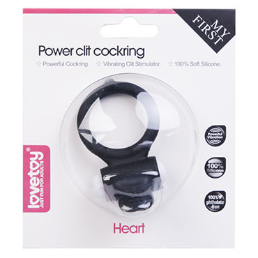 LoveToy Power Heart Clit Cockring, черное - Эрекционное кольцо с вибрацией - купить в секс шопе LoveToy Power Heart Clit Cockring, черное - Эрекционное кольцо с вибрацией - купить в секс шопе