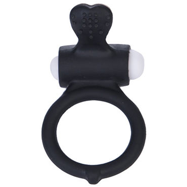 LoveToy Power Heart Clit Cockring, черное, Эрекционное кольцо с вибрацией LoveToy Power Heart Clit Cockring, черное, Эрекционное кольцо с вибрацией