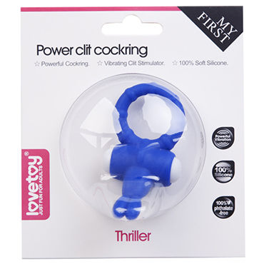 Lovetoy Power Thriller Clit Cockring, синее - Эрекционное кольцо с вибрацией - купить в секс шопе Lovetoy Power Thriller Clit Cockring, синее - Эрекционное кольцо с вибрацией - купить в секс шопе