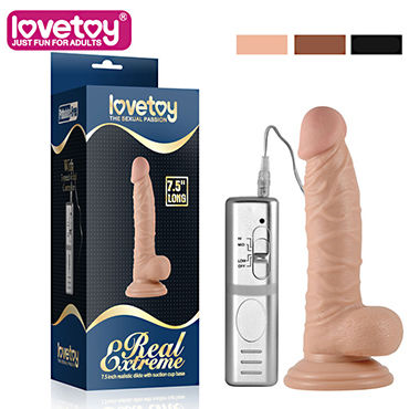 LoveToy Real Extreme 14 см, коричневый, Реалистичный вибратор с присоской LoveToy Real Extreme 14 см, коричневый, Реалистичный вибратор с присоской
