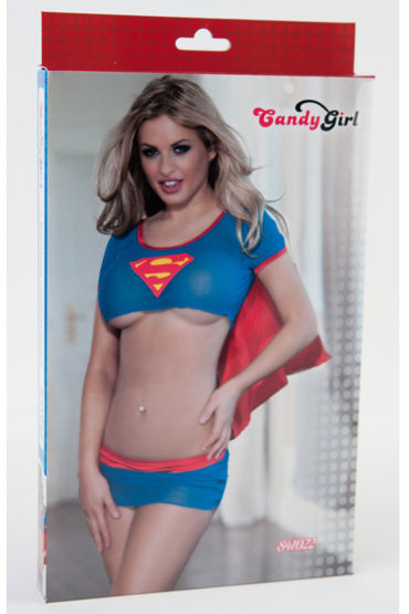 Candy Girl Костюм Супервумен - Топ, юбка и стринги - купить в секс шопе Candy Girl Костюм Супервумен - Топ, юбка и стринги - купить в секс шопе