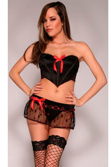 Forplay Lingerie Топка+юбка+стринги, Черные Forplay Lingerie Топка+юбка+стринги, Черные