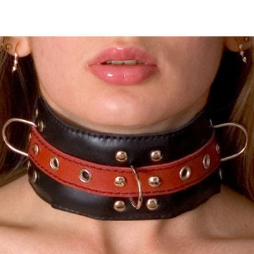 Toyfa-leather ошейник, черно-красный, Лаковый Toyfa-leather ошейник, черно-красный, Лаковый