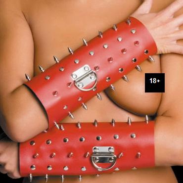 Toyfa-leather манжеты красные, Кожа Toyfa-leather манжеты красные, Кожа