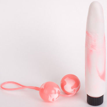 Toy Joy набор, розовый, Вибратор и вагинальные шарики Toy Joy набор, розовый, Вибратор и вагинальные шарики