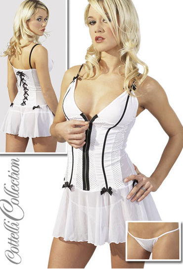 Cottelli Платье+стринги белое, На завязках сзади Cottelli Платье+стринги белое, На завязках сзади