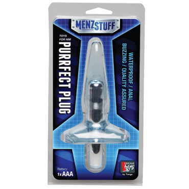 Menzstuff Purrfect Plug Smoke, синий, Втулка с виброэлементом Menzstuff Purrfect Plug Smoke, синий, Втулка с виброэлементом