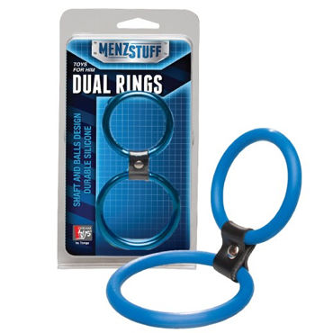 Menzstuff Dual Rings Blue, Двойное кольцо на пенис и мошонку Menzstuff Dual Rings Blue, Двойное кольцо на пенис и мошонку