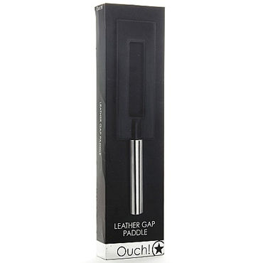 Ouch Leather Gap Paddle - Шлепалка с наконечником в виде прямоугольника - купить в секс шопе Ouch Leather Gap Paddle - Шлепалка с наконечником в виде прямоугольника - купить в секс шопе