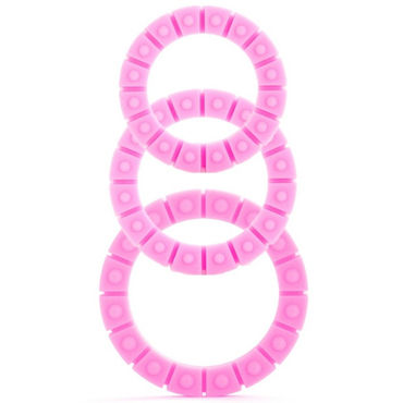 Shots Toys Silicone Love Wheel, розовый, Набор эрекционных колец, 3 шт Shots Toys Silicone Love Wheel, розовый, Набор эрекционных колец, 3 шт