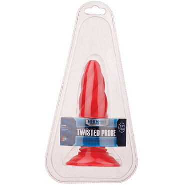 Menzstuff Twisted Probe Red, Анальная пробка витой формы Menzstuff Twisted Probe Red, Анальная пробка витой формы