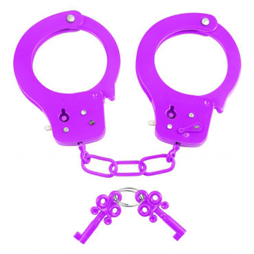 Pipedream Neon Fun Cuffs, фиолетовые, Наручники неоновые металлические с ключиками и другие товары Pipedream с фото Pipedream Neon Fun Cuffs, фиолетовые, Наручники неоновые металлические с ключиками и другие товары Pipedream с фото