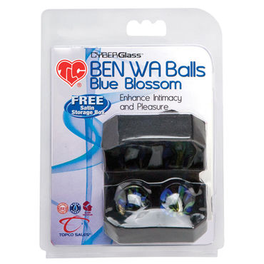Topco Ben Wa Balls Blue Blossom, Стеклянные вагинальные шарики Topco Ben Wa Balls Blue Blossom, Стеклянные вагинальные шарики