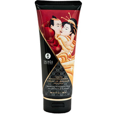 Shunga Kissable Massage Cream Sparkling Strawberry Wine, 200 мл, Съедобный массажный крем с ароматом клубничного шампанского Shunga Kissable Massage Cream Sparkling Strawberry Wine, 200 мл, Съедобный массажный крем с ароматом клубничного шампанского