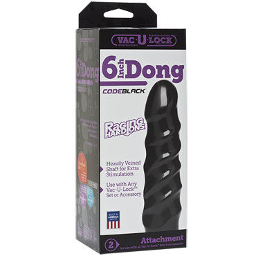Doc Johnson Vac-U-Lock CodeBlack Raging Hard Ons Dong 15 см - Реалистичная насадка к трусикам - купить в секс шопе Doc Johnson Vac-U-Lock CodeBlack Raging Hard Ons Dong 15 см - Реалистичная насадка к трусикам - купить в секс шопе