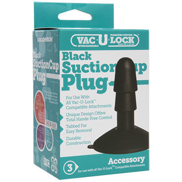 Doc Johnson Vac-U-Lock Suction Cup Plug, черный - Штырек для насадок - купить в секс шопе Doc Johnson Vac-U-Lock Suction Cup Plug, черный - Штырек для насадок - купить в секс шопе