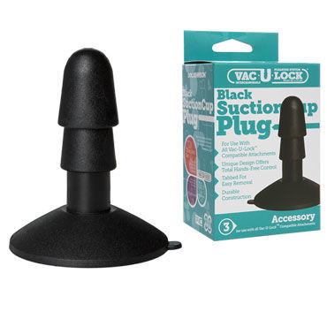 Doc Johnson Vac-U-Lock Suction Cup Plug, черный, Штырек для насадок Doc Johnson Vac-U-Lock Suction Cup Plug, черный, Штырек для насадок