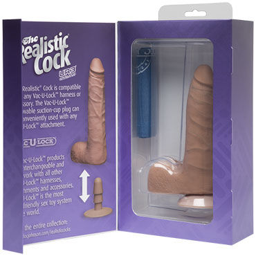 Doc Johnson Vac-U-Lock The Realistic Cock 19 см, коричневый, Реалистичный фаллоимитатор-насадка к трусикам и другие товары Doc Johnson с фото Doc Johnson Vac-U-Lock The Realistic Cock 19 см, коричневый, Реалистичный фаллоимитатор-насадка к трусикам и другие товары Doc Johnson с фото