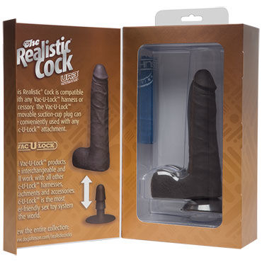 Doc Johnson Vac-U-Lock The Realistic Cock 19 см, черный, Реалистичный фаллоимитатор-насадка к трусикам и другие товары Doc Johnson с фото Doc Johnson Vac-U-Lock The Realistic Cock 19 см, черный, Реалистичный фаллоимитатор-насадка к трусикам и другие товары Doc Johnson с фото