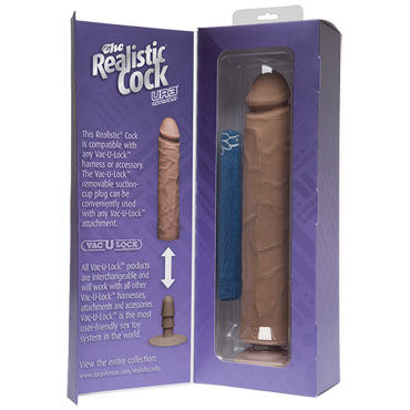 Doc Johnson Vac-U-Lock The Realistic Cock Without Balls 30 см, коричневый, Реалистичный фаллоимитатор-насадка к трусикам и другие товары Doc Johnson с фото Doc Johnson Vac-U-Lock The Realistic Cock Without Balls 30 см, коричневый, Реалистичный фаллоимитатор-насадка к трусикам и другие товары Doc Johnson с фото