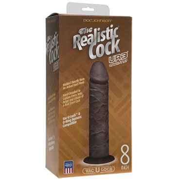 Doc Johnson Vac-U-Lock The Realistic Cock Without Balls 22 см, черный - Реалистичный фаллоимитатор-насадка - купить в секс шопе Doc Johnson Vac-U-Lock The Realistic Cock Without Balls 22 см, черный - Реалистичный фаллоимитатор-насадка - купить в секс шопе