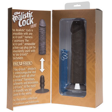 Doc Johnson Vac-U-Lock The Realistic Cock Without Balls 22 см, черный, Реалистичный фаллоимитатор-насадка и другие товары Doc Johnson с фото Doc Johnson Vac-U-Lock The Realistic Cock Without Balls 22 см, черный, Реалистичный фаллоимитатор-насадка и другие товары Doc Johnson с фото