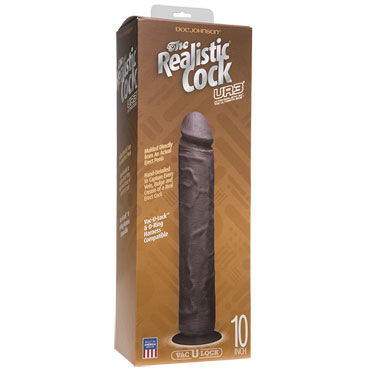 Doc Johnson Vac-U-Lock The Realistic Cock Without Balls 25 см, черный - Реалистичный фаллоимитатор-насадка к трусикам - купить в секс шопе Doc Johnson Vac-U-Lock The Realistic Cock Without Balls 25 см, черный - Реалистичный фаллоимитатор-насадка к трусикам - купить в секс шопе
