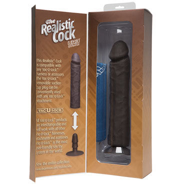 Doc Johnson Vac-U-Lock The Realistic Cock Without Balls 25 см, черный, Реалистичный фаллоимитатор-насадка к трусикам и другие товары Doc Johnson с фото Doc Johnson Vac-U-Lock The Realistic Cock Without Balls 25 см, черный, Реалистичный фаллоимитатор-насадка к трусикам и другие товары Doc Johnson с фото