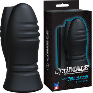 Doc Johnson Optimale Vibrating Stroker Chain Links, черный, Мастурбатор с вибрацией Doc Johnson Optimale Vibrating Stroker Chain Links, черный, Мастурбатор с вибрацией