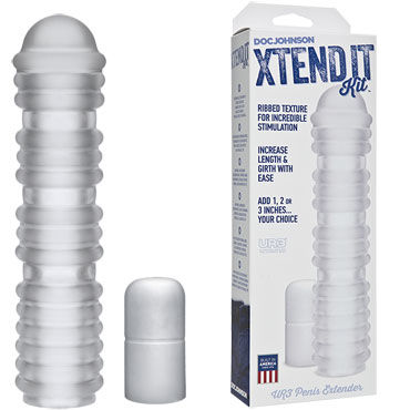 Doc Johnson Xtend It Kit Ribbed, Увеличивающая насадка на пенис Doc Johnson Xtend It Kit Ribbed, Увеличивающая насадка на пенис